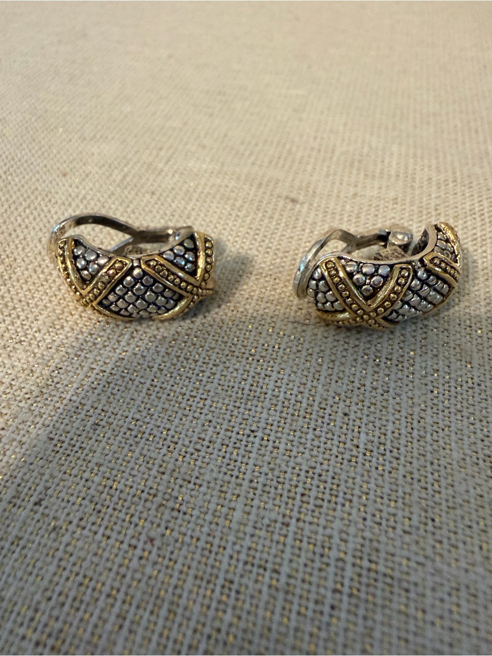 PremierDesigns Gold and Silver Tone Hinged Hoop Clip On Earrings